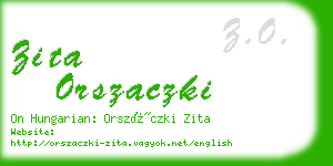 zita orszaczki business card